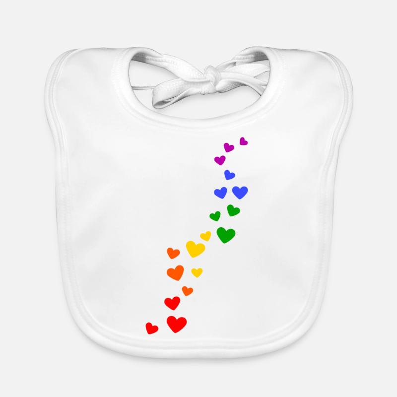 Fierté des coeurs arc-en Bavoir bio Bébé