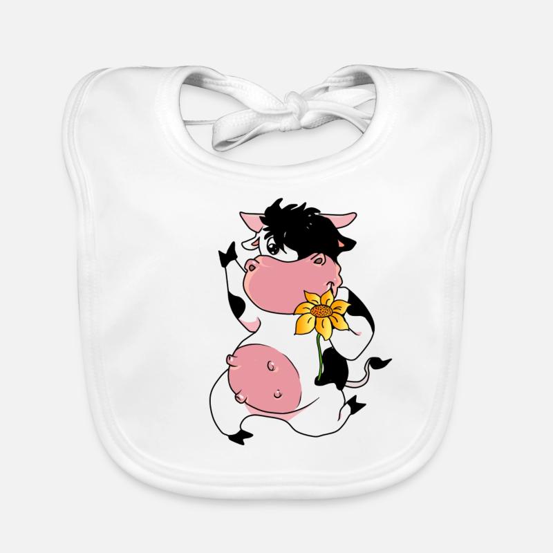 vache, fleur, vaches, boeuf, bovins, bovins de boucherie Bavoir bio Bébé