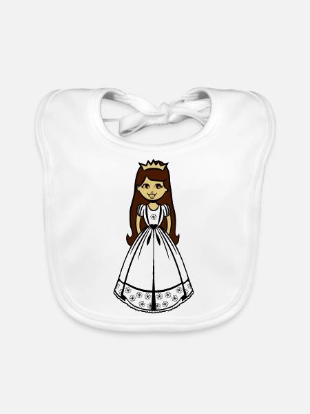 Prinzessin Mädchen Kind - Baby Bio-Lätzchen - Weiß