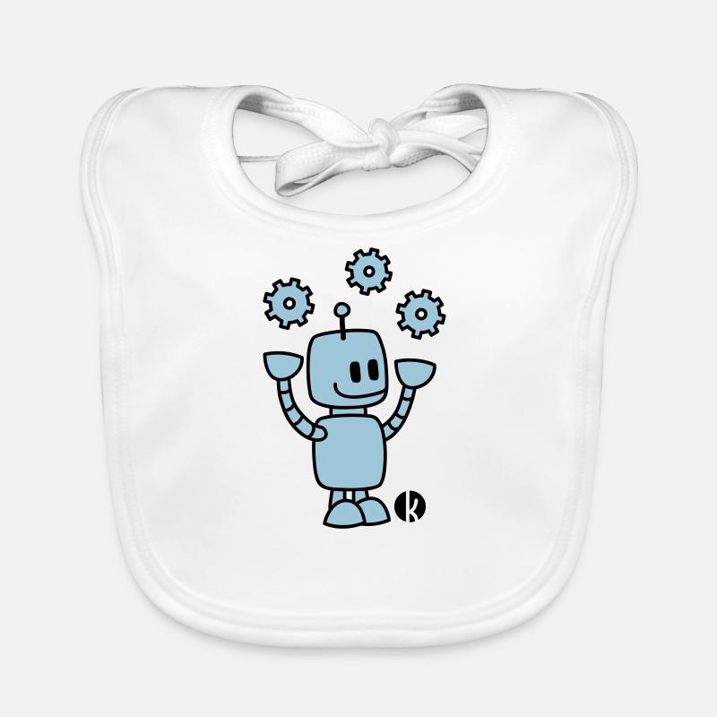 Happy Robot (2c) Organic Baby Bibs