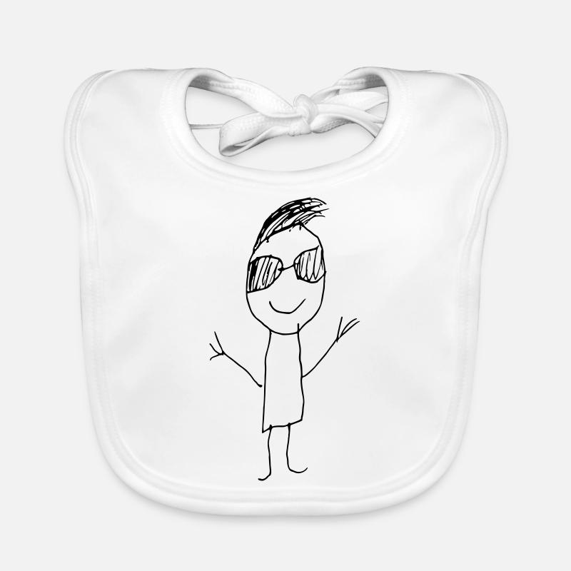 RdL happy cool stick man Organic Baby Bibs