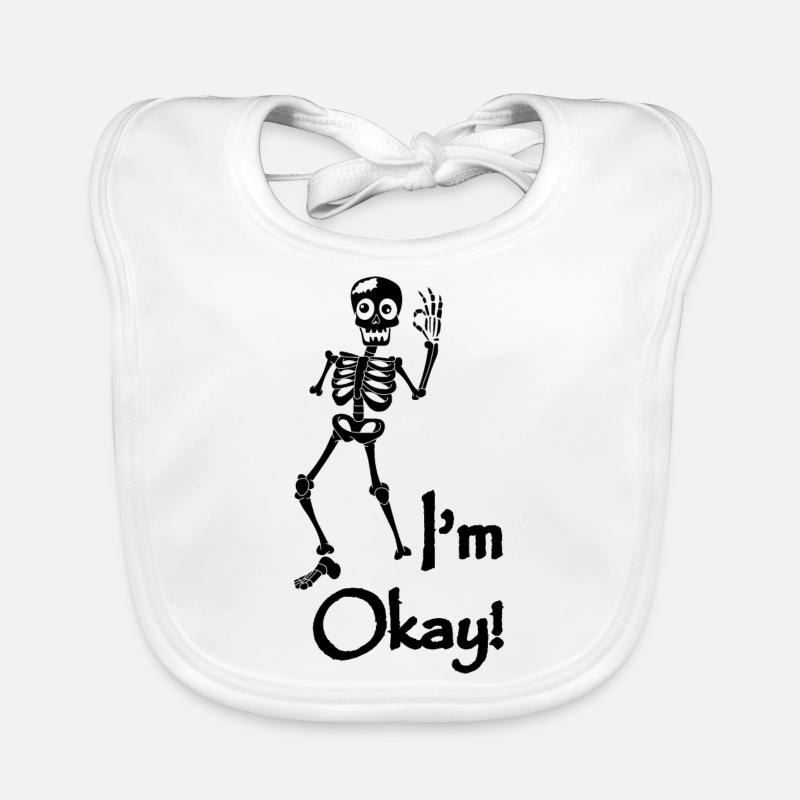 Skeleton Costume I'm Ok Organic Baby Bibs