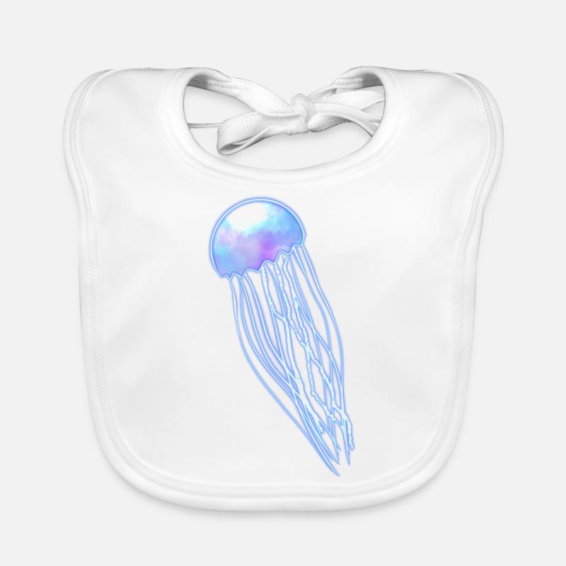 Blue jellyfish Organic Baby Bibs