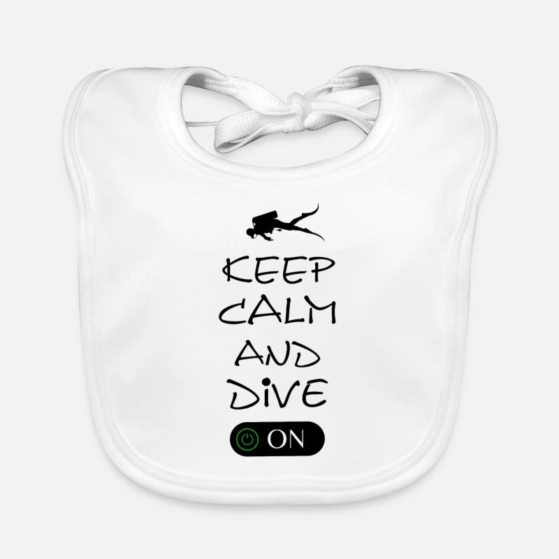 diving keep calm and dive on tauchen Baby Bio-Lätzchen