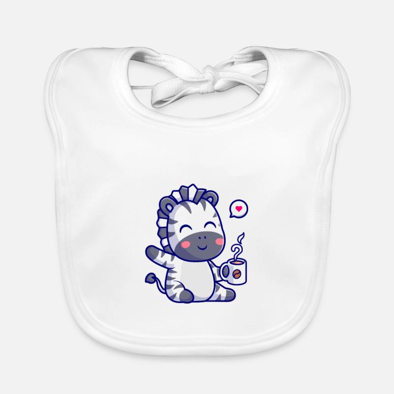 J’aime vraiment Zebra ok? Conception Zebra - Bavoir bio Bébé - blanc