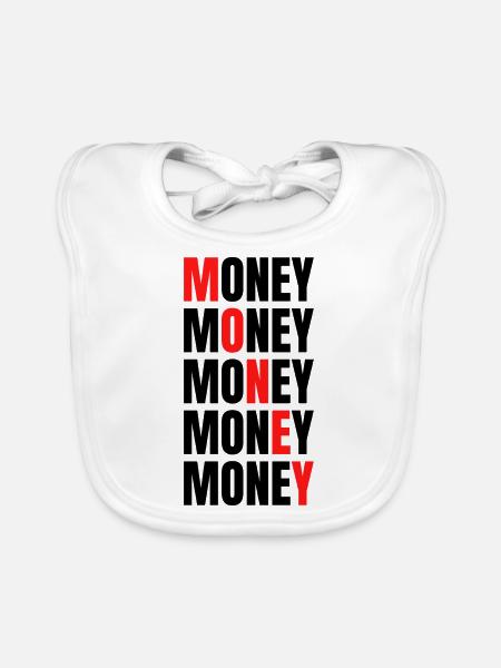 Money - Organic Baby Bibs - white - Front