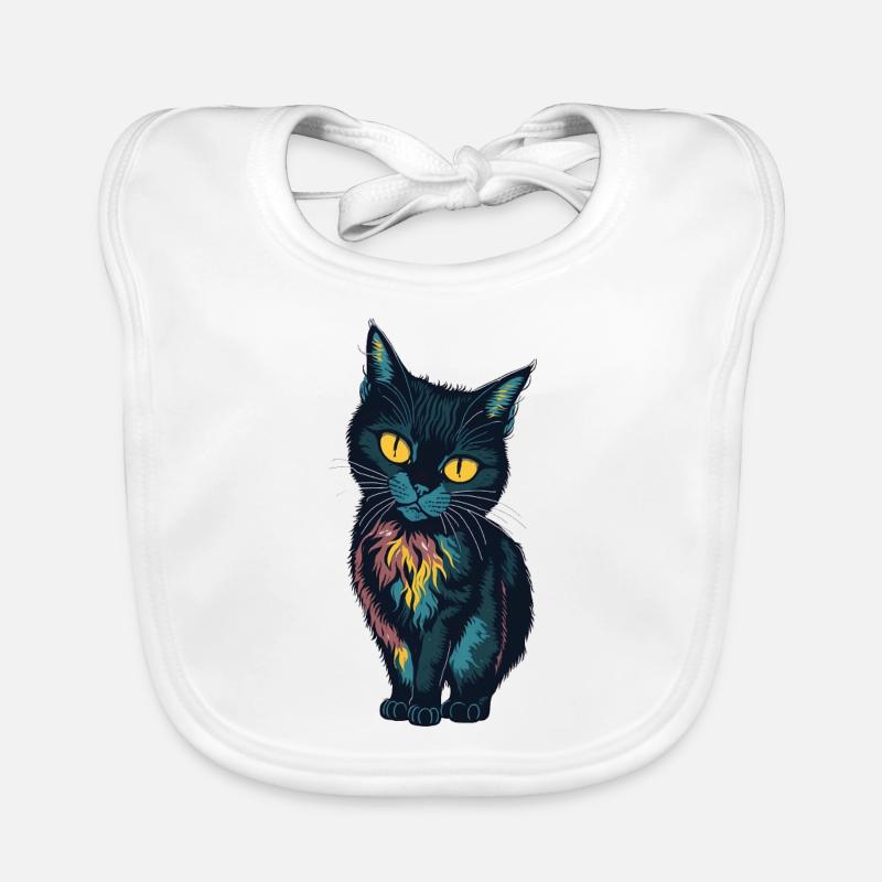Petit chat noir Bavoir bio Bébé