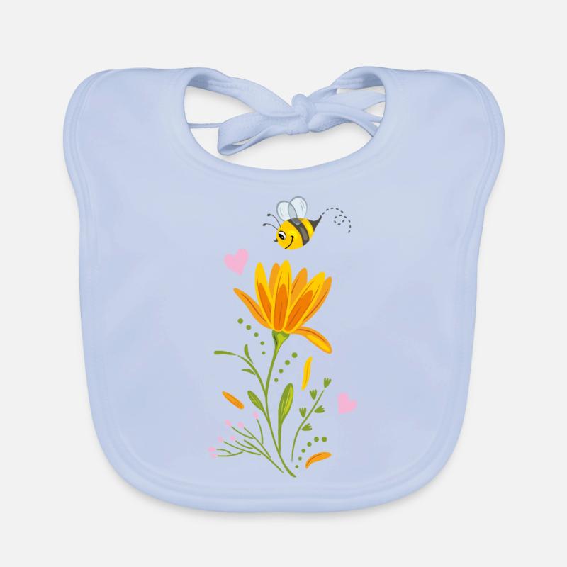 Niedliches Blumendesign mit Biene Baby Bio-Lätzchen