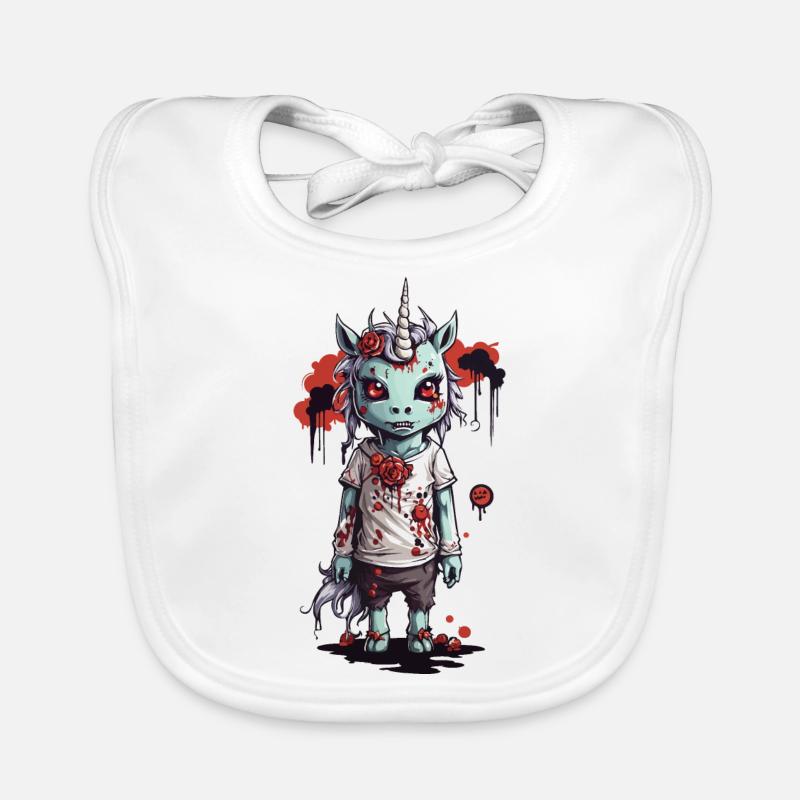 Zombie Einhorn Halloween Horror Design Baby Bio-Lätzchen