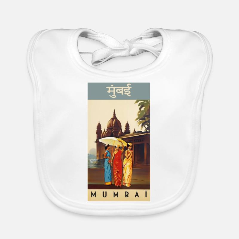 Affiche vintage classique de Mumbai Bavoir bio Bébé