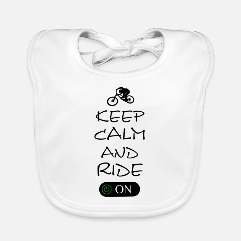 Keep Calm and Ride On black Baby Bio-Lätzchen