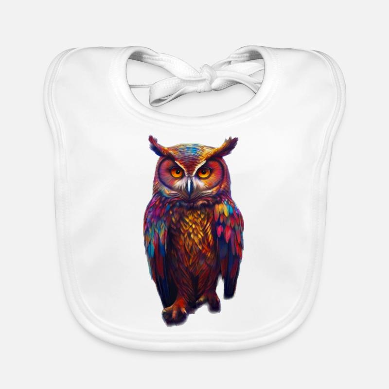 Bunte Eule Baby Bio-Lätzchen