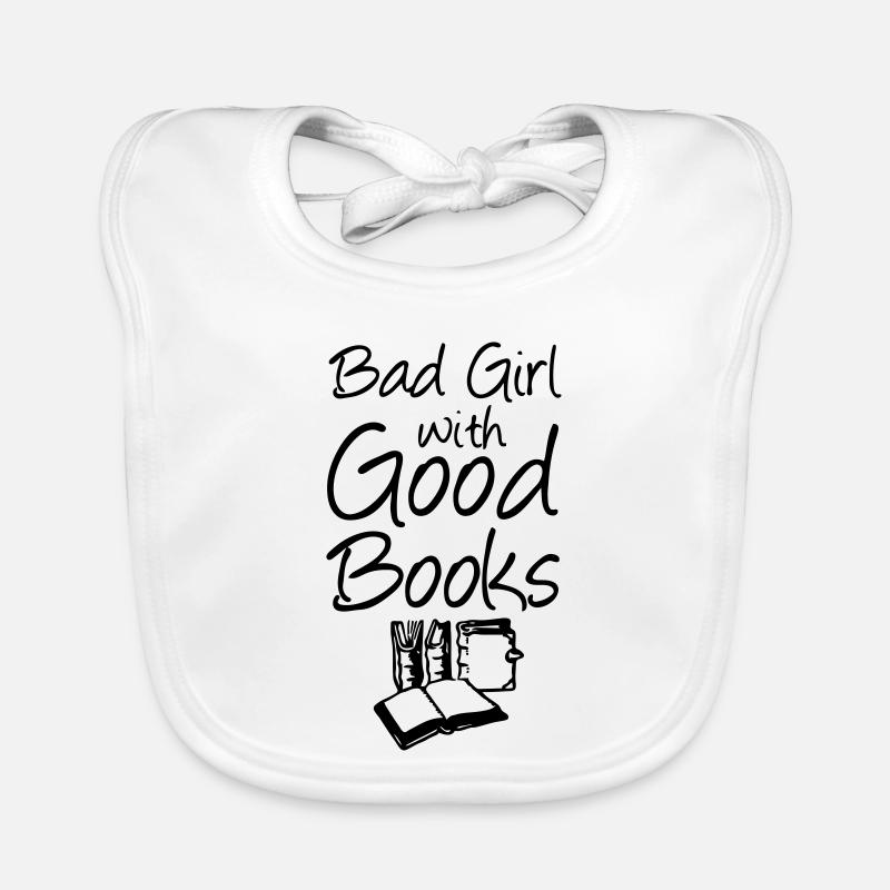 Books Bücher Buch Lesen Leser Geschenk Spruch Baby Bio-Lätzchen