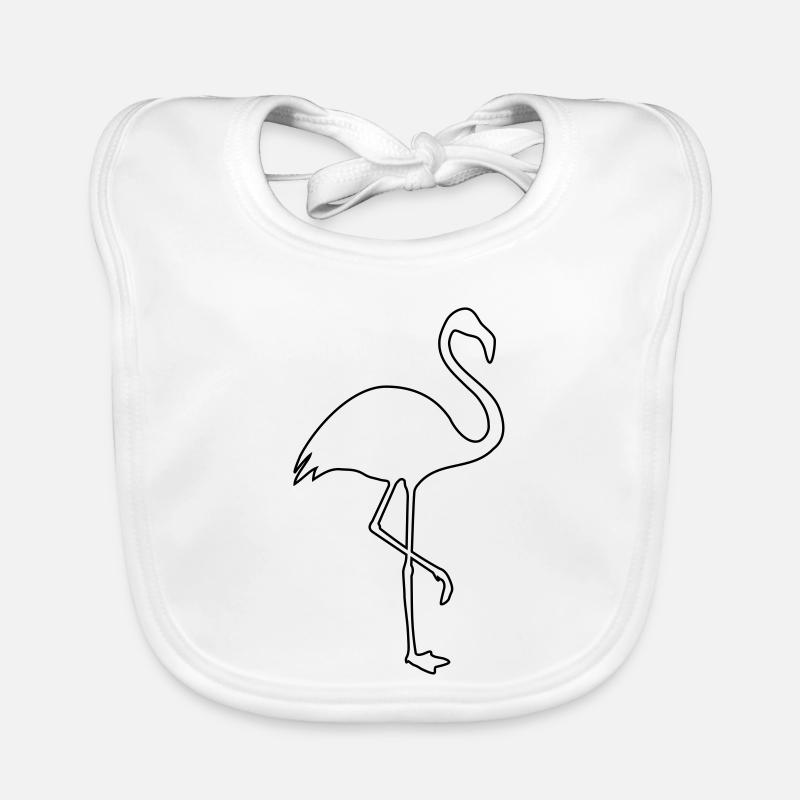 Flamingo silhouette summer sun beach Organic Baby Bibs