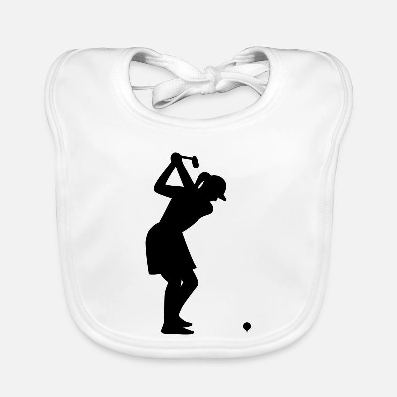 Golferin mit Golfball beim Abschlag Baby Bio-Lätzchen