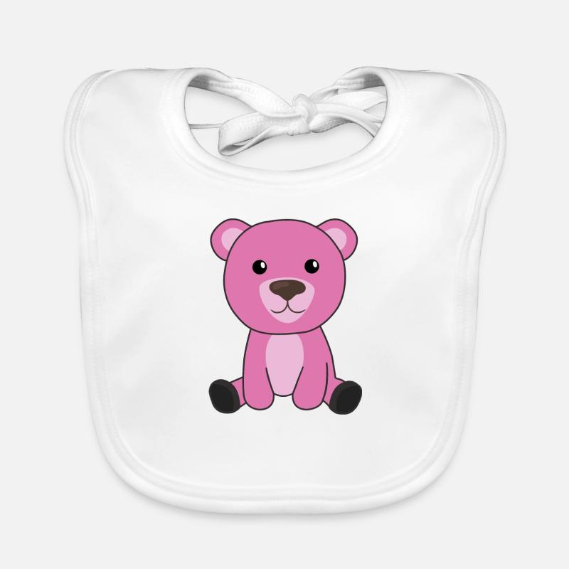 rosa Bär bunte Bärchen süß Tiere Teddy Baby Bio-Lätzchen