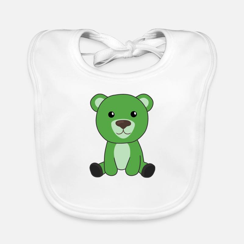 ours vert ours coloré animaux mignons ours Bavoir bio Bébé