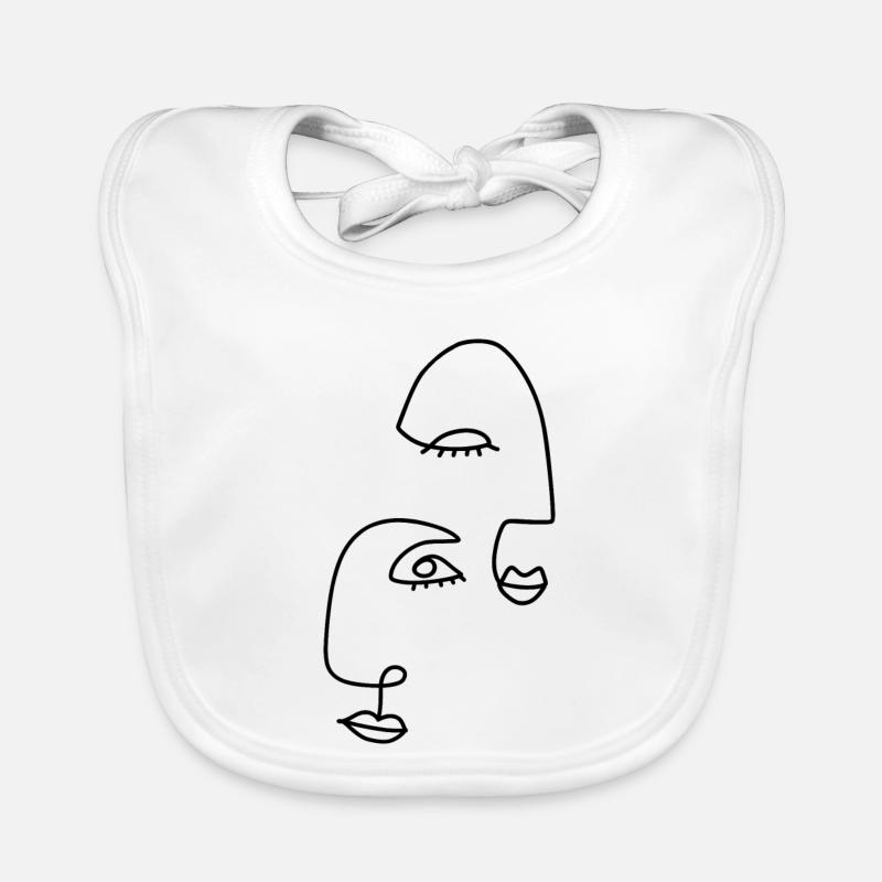 Line drawings abstract Organic Baby Bibs