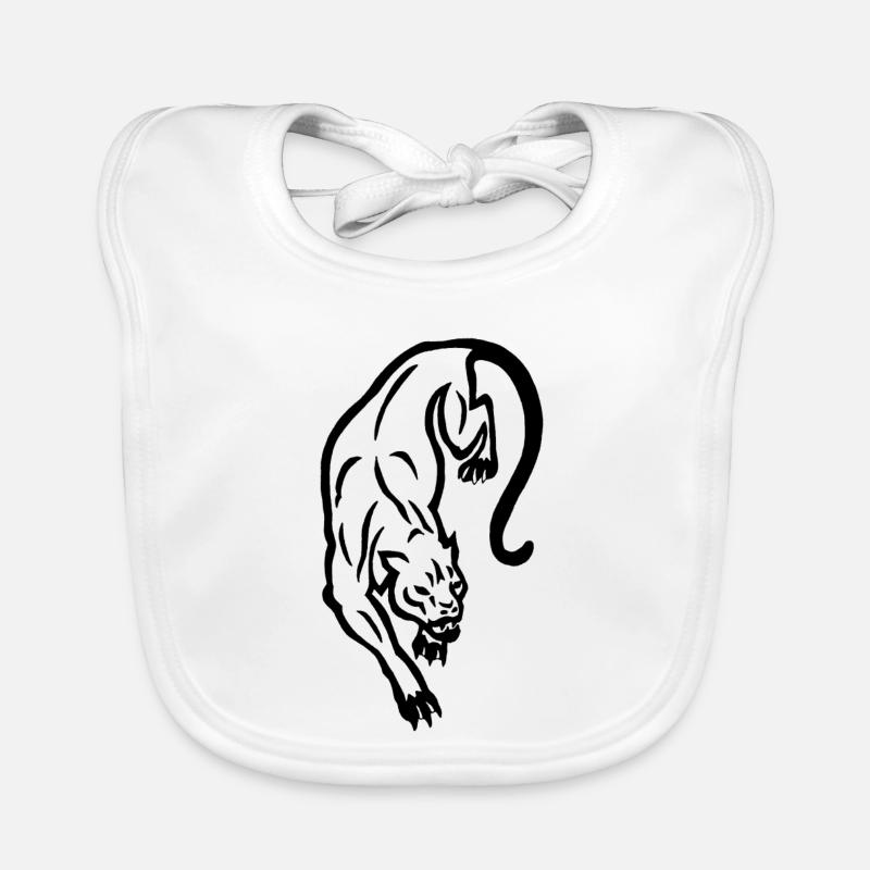 Silhouette de panthère noire Bavoir bio Bébé