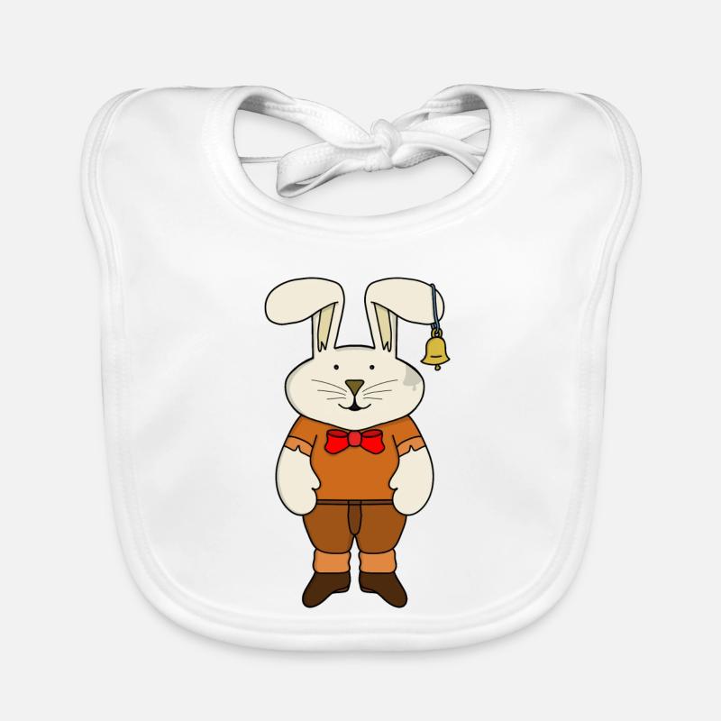 Lapin avec une cloche dans l’oreille Bavoir bio Bébé
