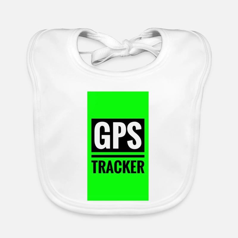 GPS-Tracking-ähnliches Design - Baby Bio-Lätzchen - Weiß