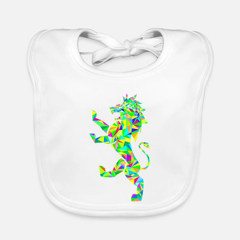 Löwe Polygon bunt Baby Bio-Lätzchen