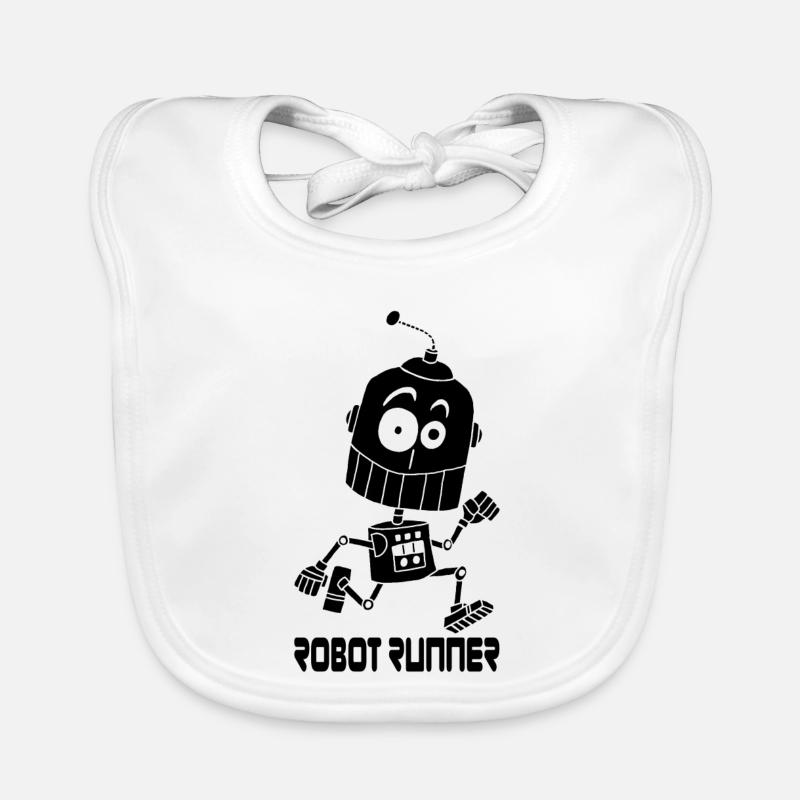 Black Robot Runner Organic Baby Bibs
