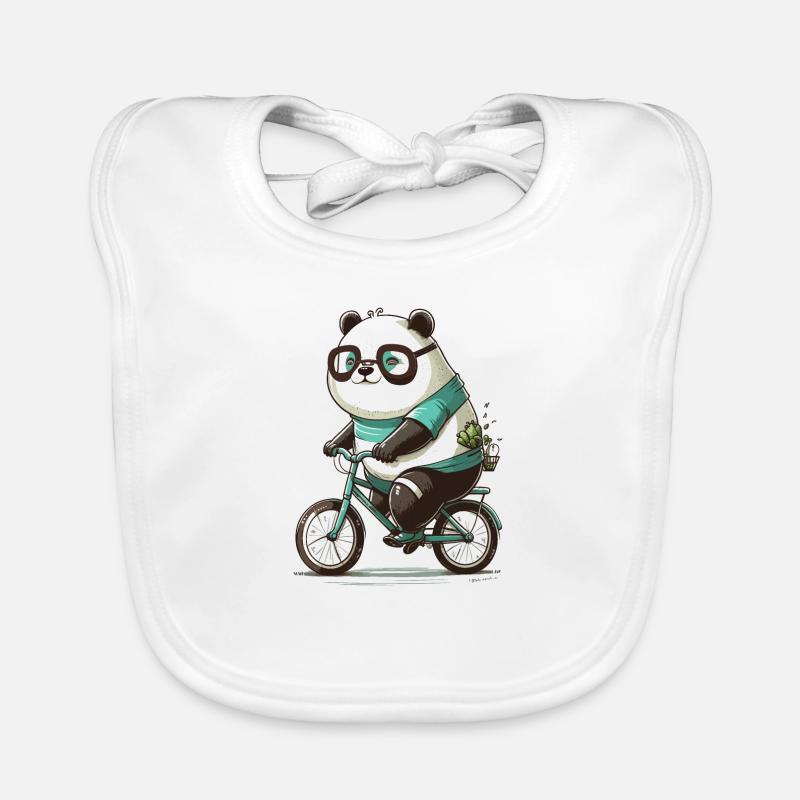 Panda Cyclist Organic Baby Bibs