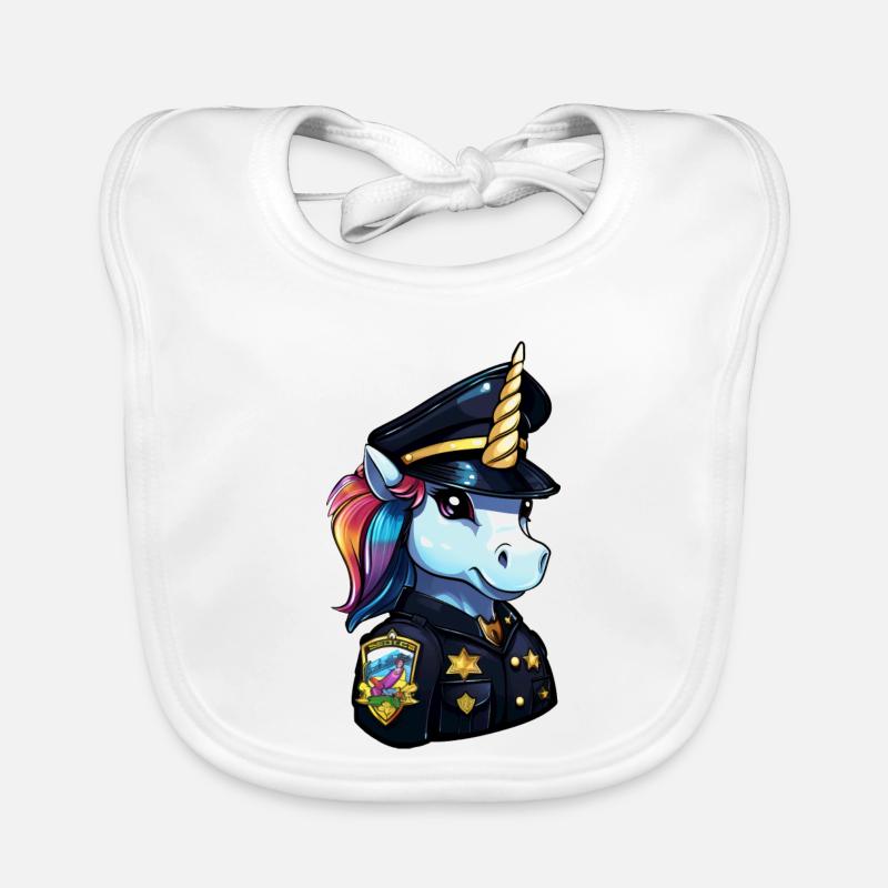Einhorn Polizei Baby Bio-Lätzchen