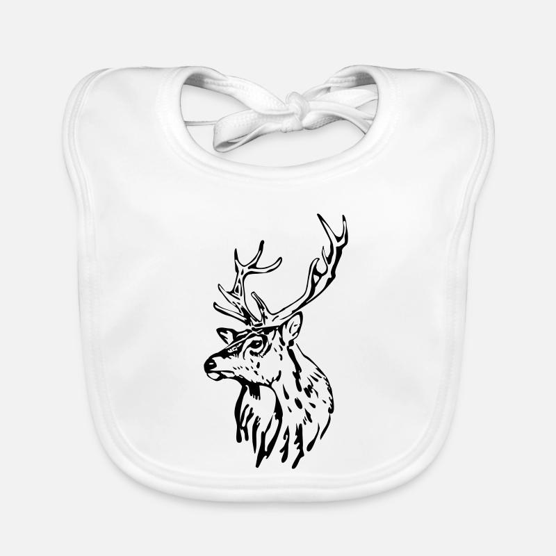 Tête de cerf [Noir] Bavoir bio Bébé