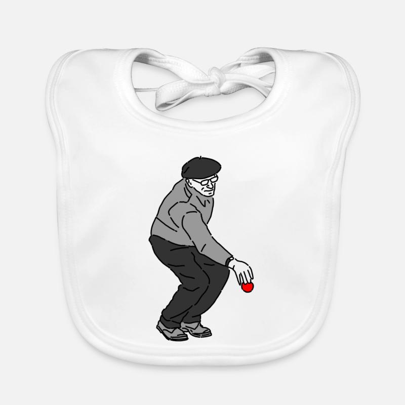 Petanque Player Right-Handed Organic Baby Bibs