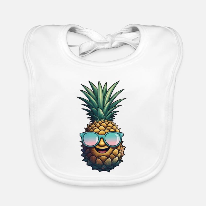 Ananas Pineapple Cool Sonnenbrille Geschenk Baby Bio-Lätzchen