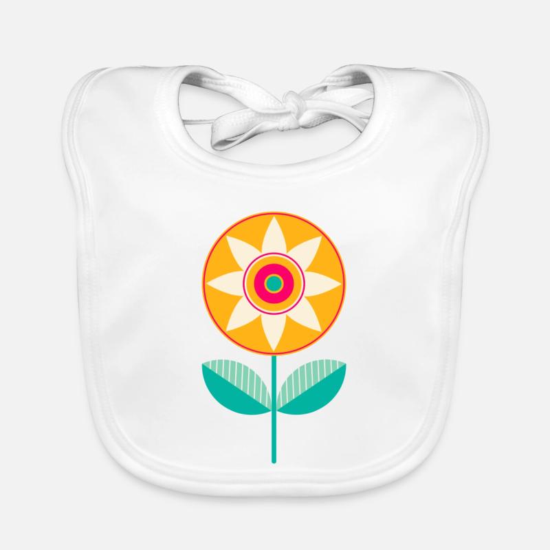 Fleur colorée mignonne Bavoir bio Bébé