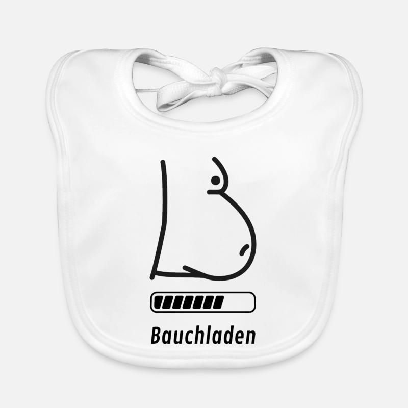 Bauchladen - Baby Bio-Lätzchen - Weiß
