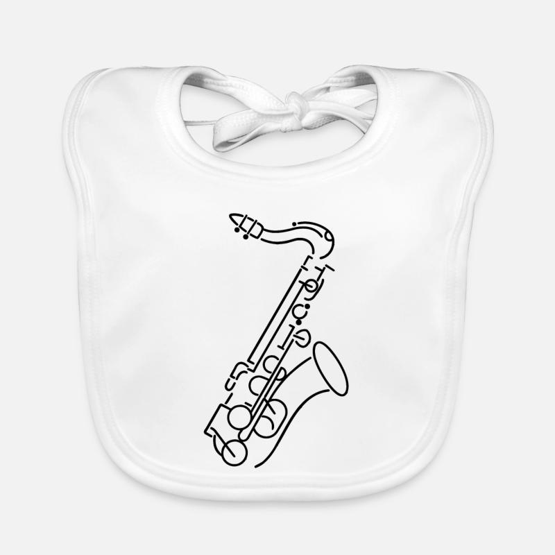 Saxophone Drawing Organic Baby Bibs
