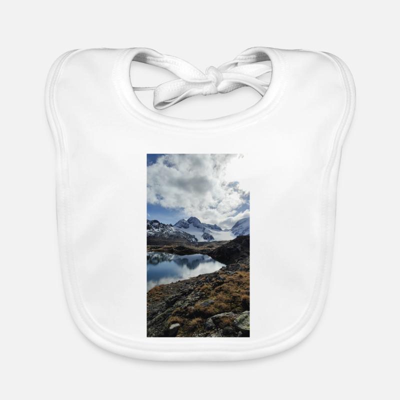 Schneebedeckte Berge Baby Bio-Lätzchen