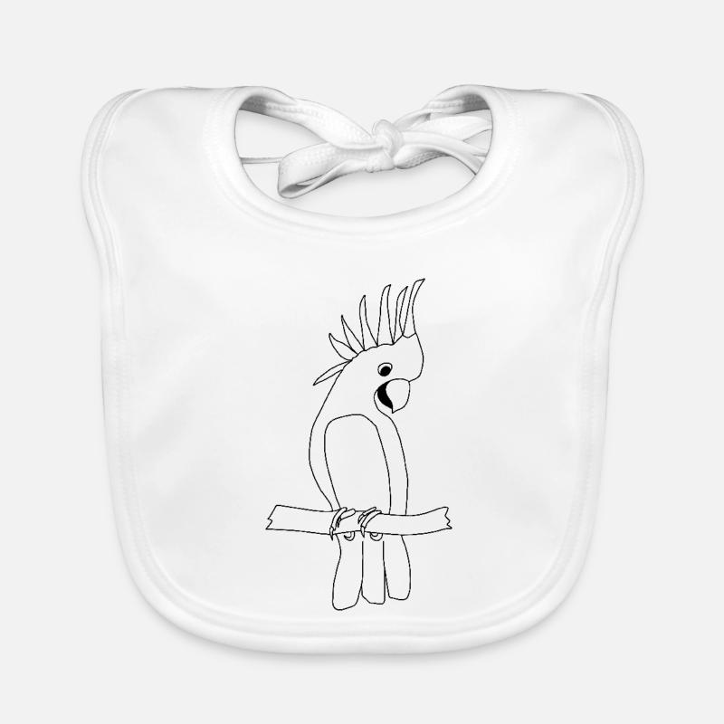 Cacatoès - Graphique noir et blanc Bavoir bio Bébé