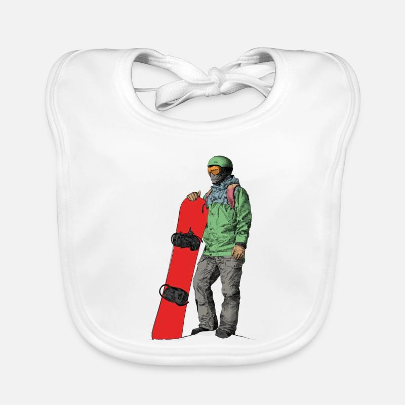 Abenteuerlicher Snowboarder Baby Bio-Lätzchen
