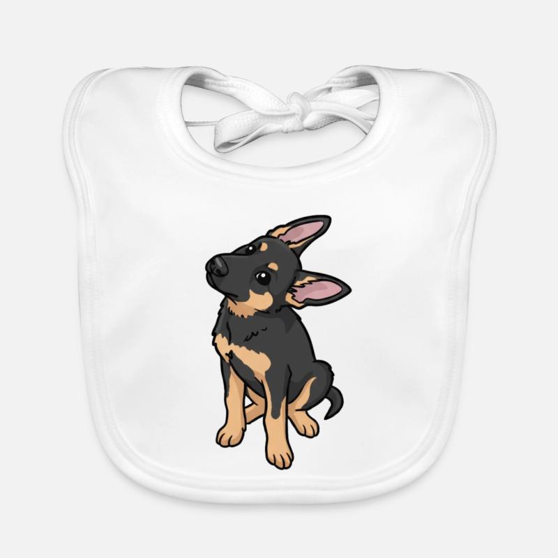 Chien de berger Cartoon Affection Bavoir bio Bébé
