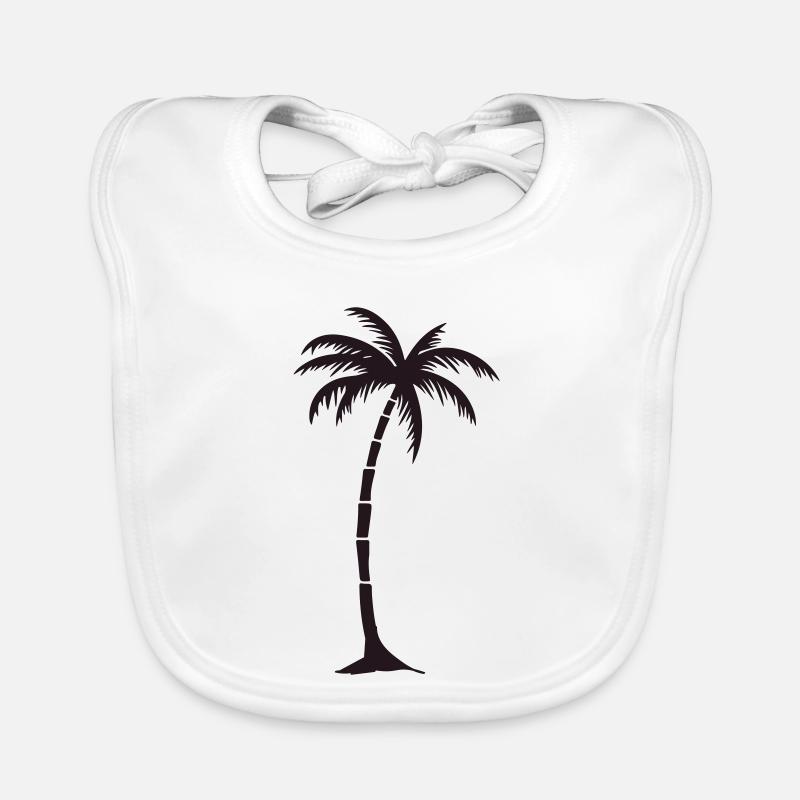 Elegant Palm Tree Black Silhouette Organic Baby Bibs
