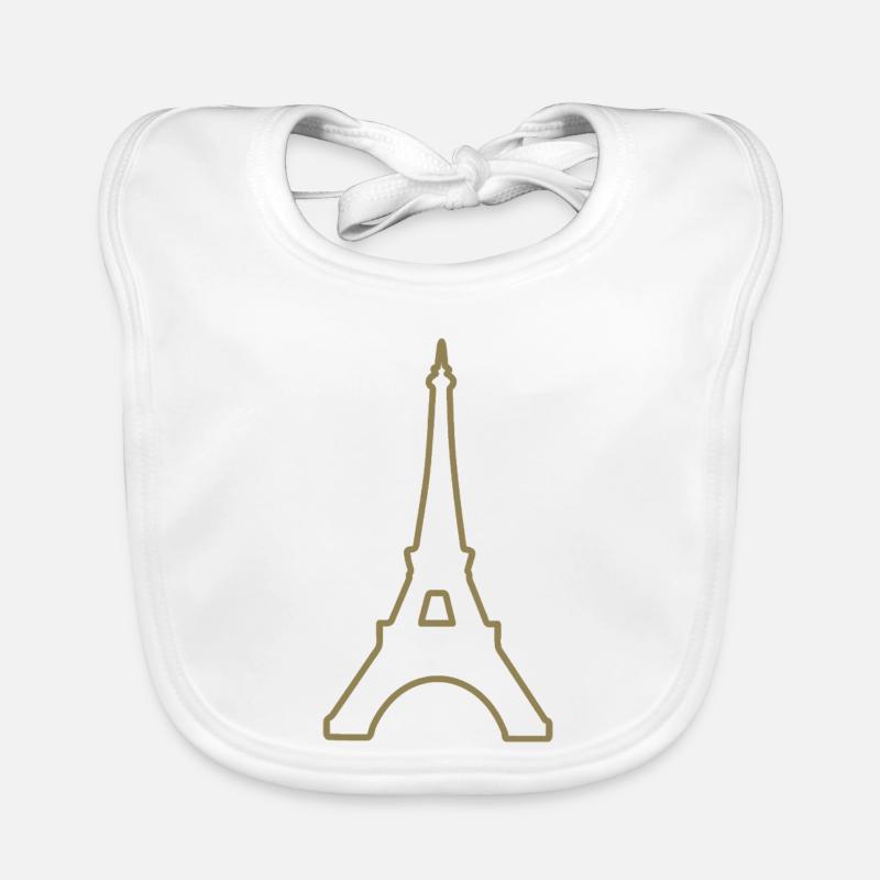 Eiffel Tower Paris minimalist landmark Organic Baby Bibs