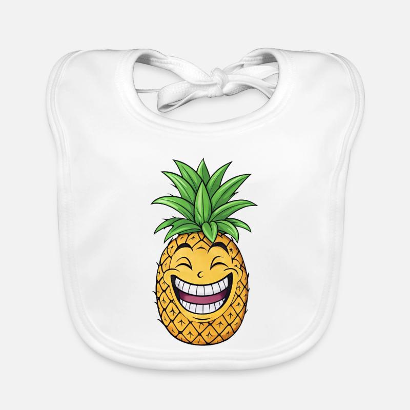 Drôle d’ananas dessin animé Fruit d’été Caraïbes Bavoir bio Bébé