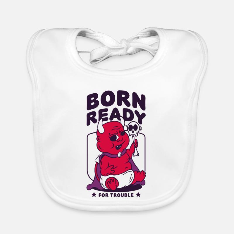 Né prêt pour les ennuis Baby Devil Bavoir bio Bébé