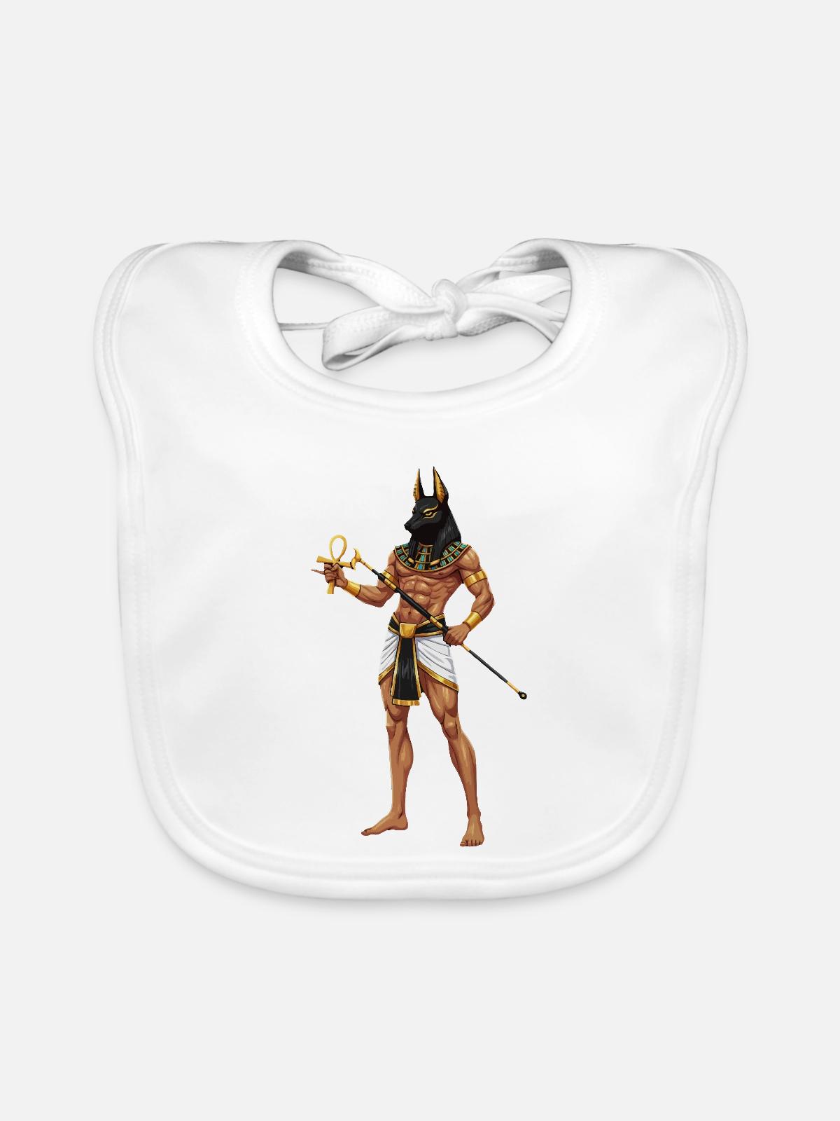 Anubis-Krieger mit Ankh-Cosplay - Baby Bio-Lätzchen - Weiß - Vorne