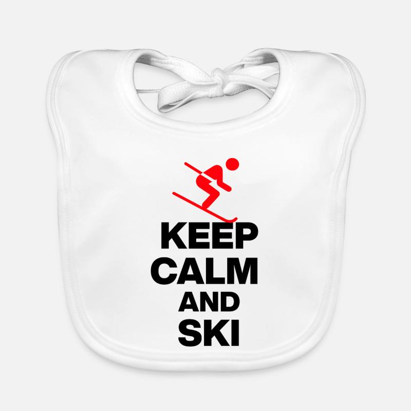 KEEP CALM AND SKI! FUN ON THE SLOPES AND HUT FUN s Organic Baby Bibs
