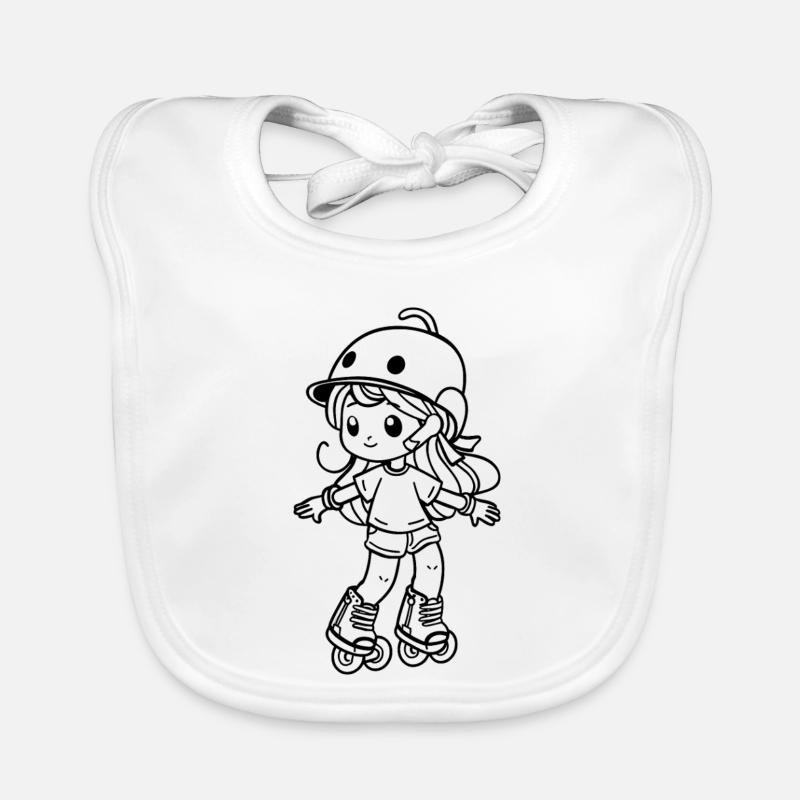 Roller Skating Mädchen Cartoon Baby Bio-Lätzchen