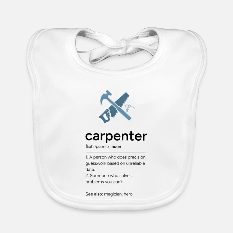 Carpenter Definition with Tools Organic Baby Bibs