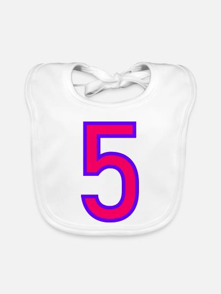 5. JUBILÄUM. 5 JAHRE. 5. JUBILÄUM. KIND - Baby Bio-Lätzchen - Weiß