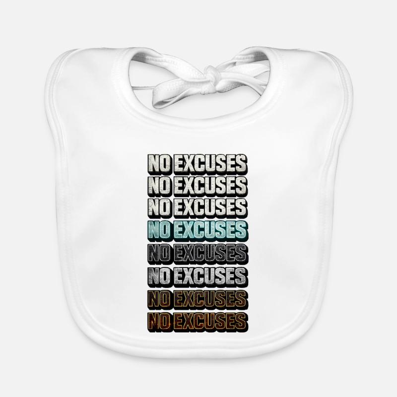 Aucune excuse pour la motivation colorée Bavoir bio Bébé