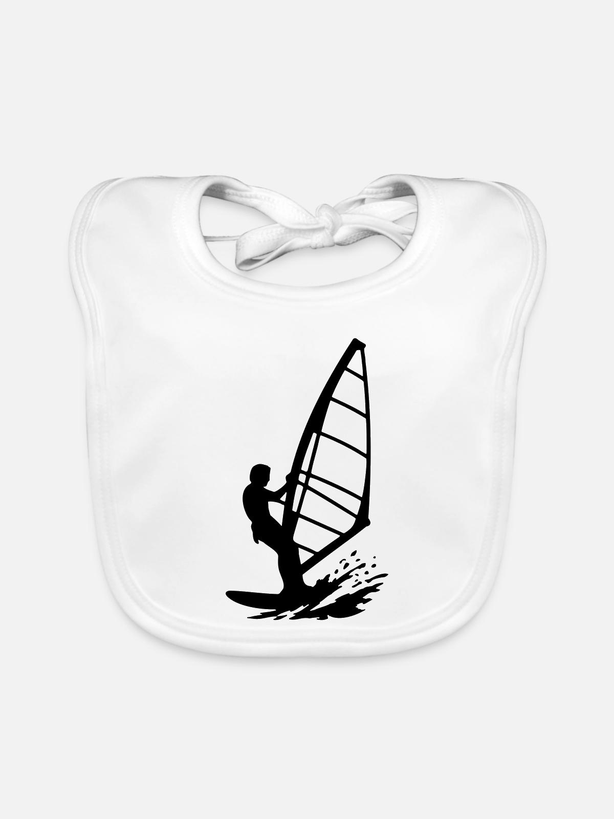 Kitesurfen - Baby Bio-Lätzchen - Weiß - Vorne